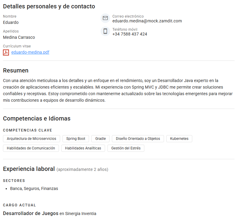 Perfil del candidato