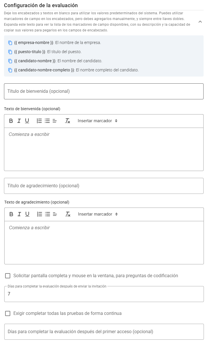 Textos personalizados