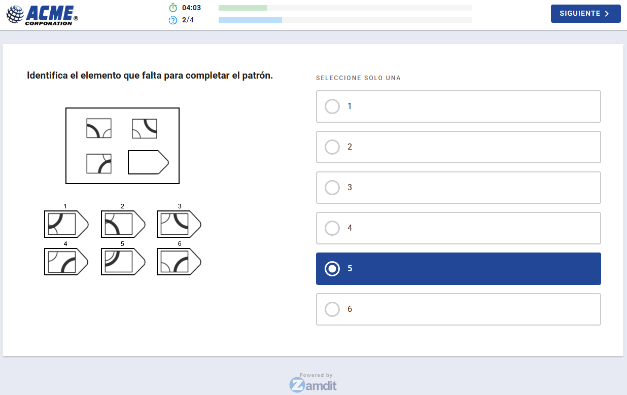 Vista previa de evaluaciones