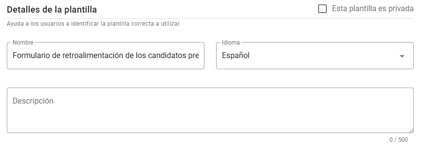 Detalles de la plantilla