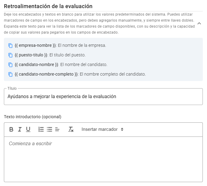 Textos personalizados