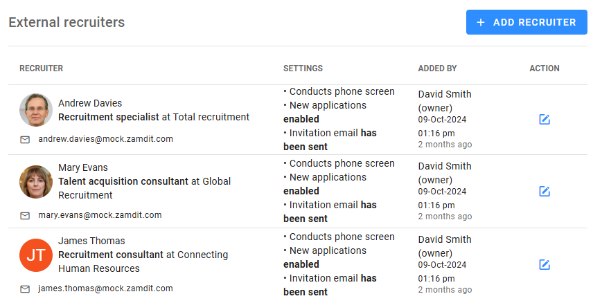 Adding External Recruiters to a Job