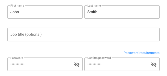 User account details