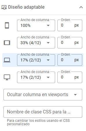 Diseño adaptable de columnas