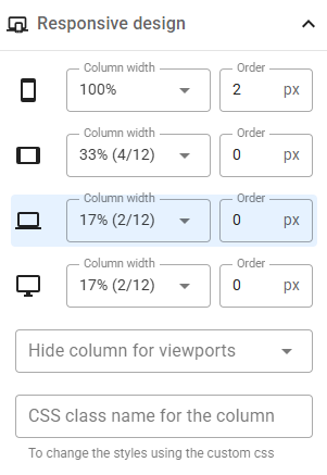Column responsive design