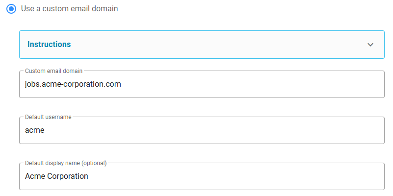 Custom email domain