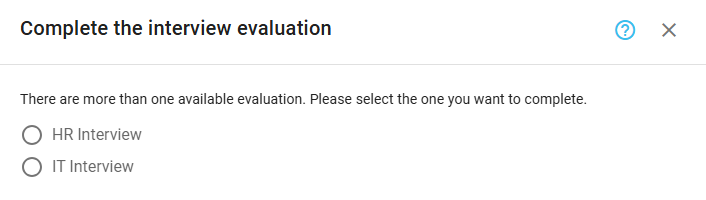 Select the interview evaluation