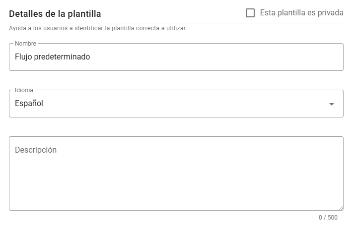 Detalles de la plantilla