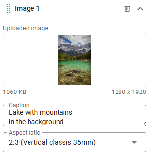 Masonry Layout Image Settings