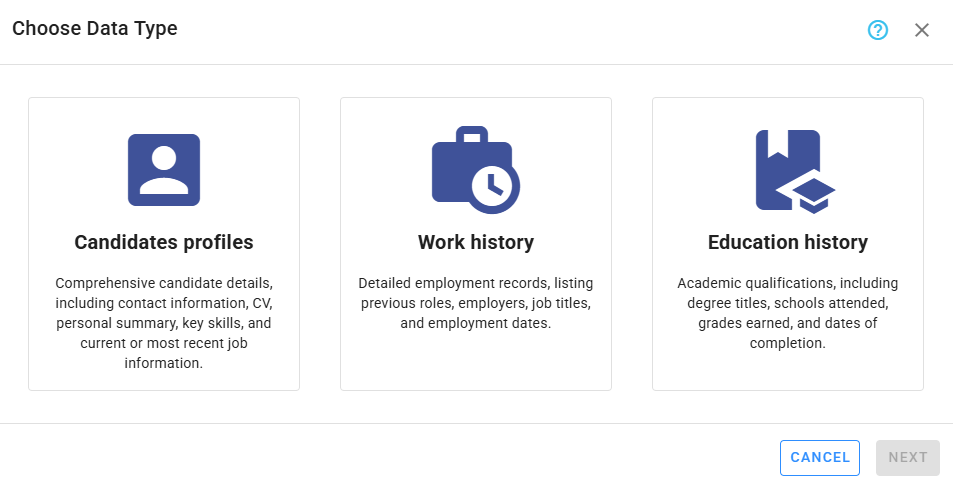 Select the type of file