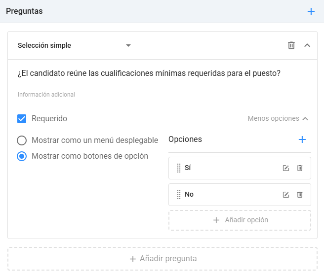 Preguntas de valoración