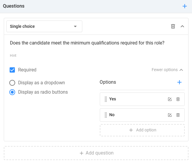 Evaluation questions
