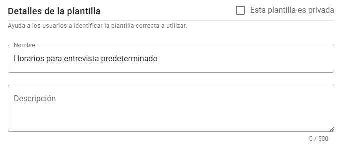 Detalles de la plantilla