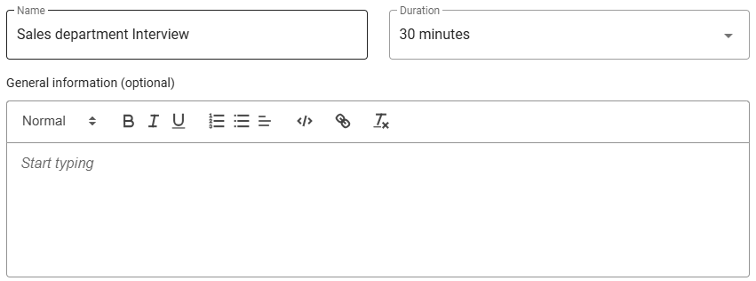 Interview general details