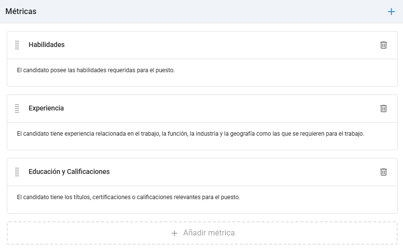 Métricas de entrevista