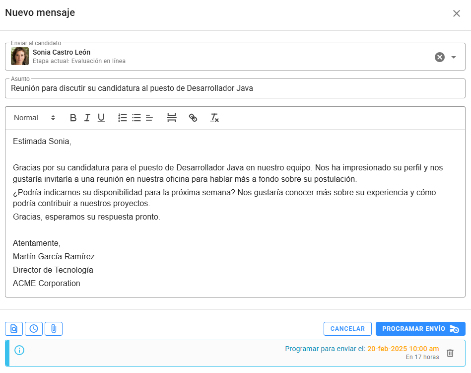 Redacción de correos