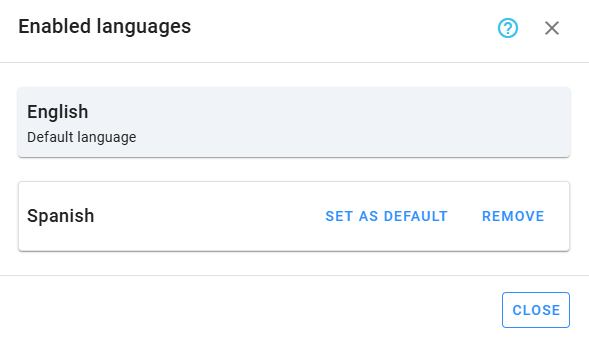 Manage languages