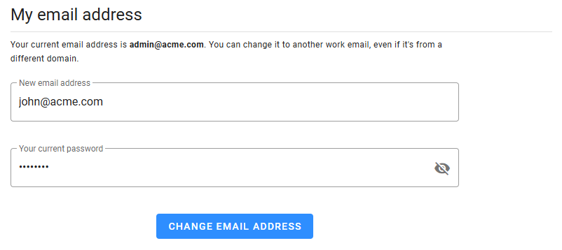 Change email address