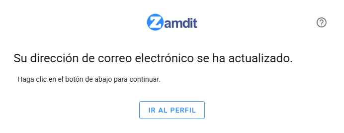 Dirección de correo electrónico actualizada con éxito