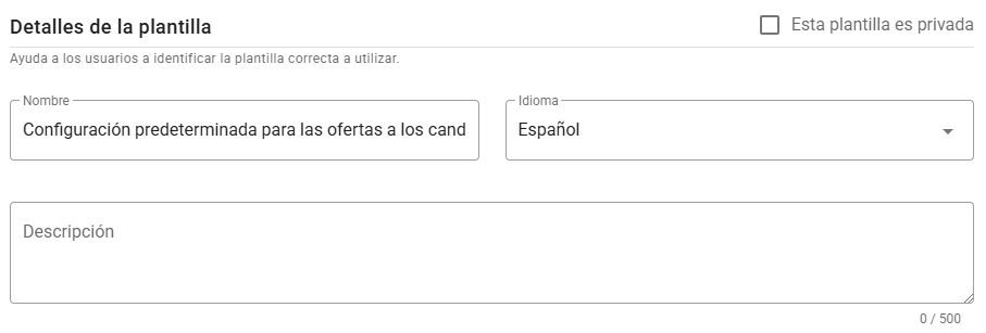 Detalles de la plantilla