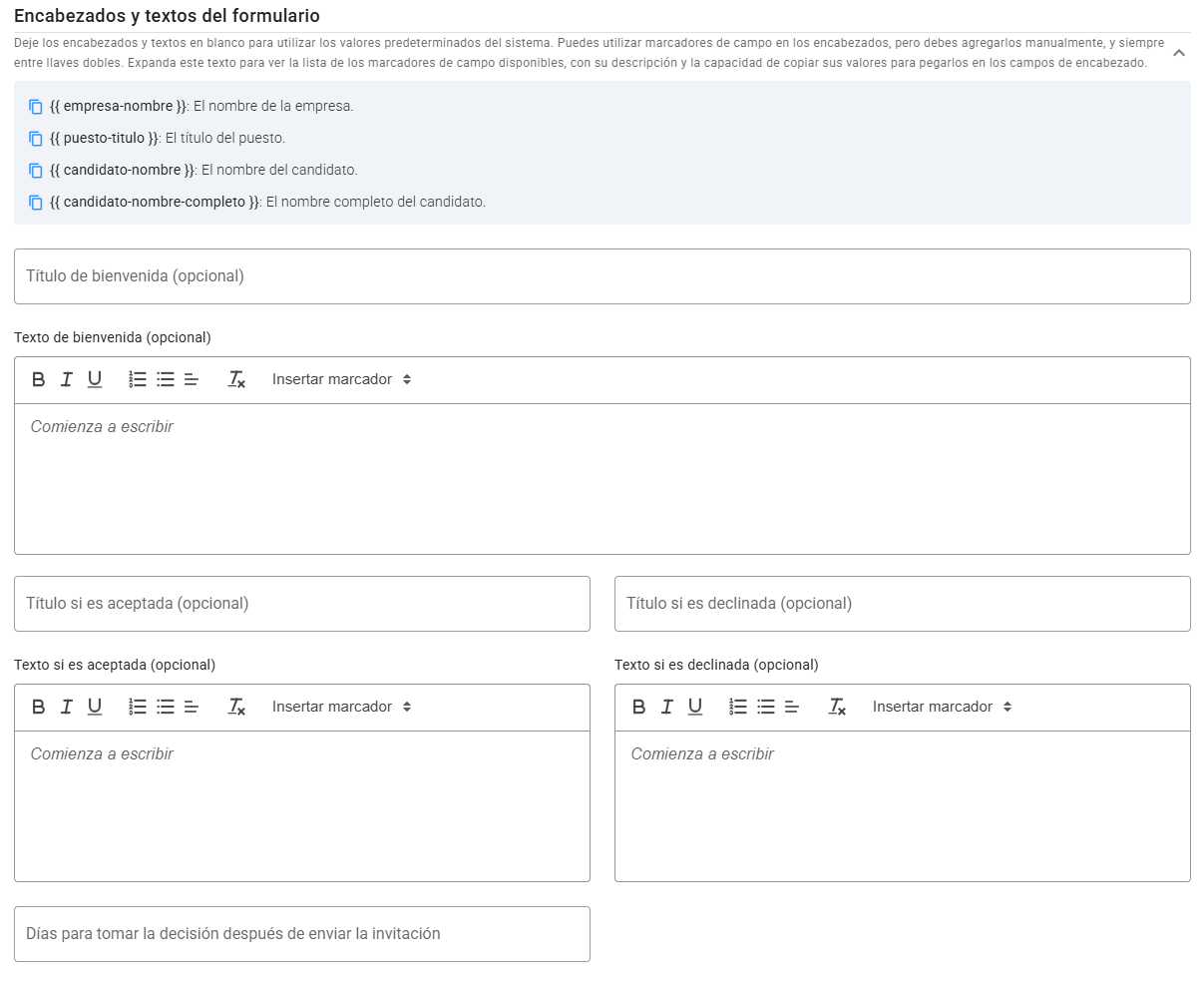 Textos personalizados