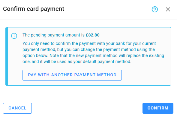 Confirm card payment
