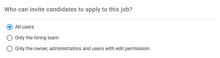 Permissions to invite candidates
