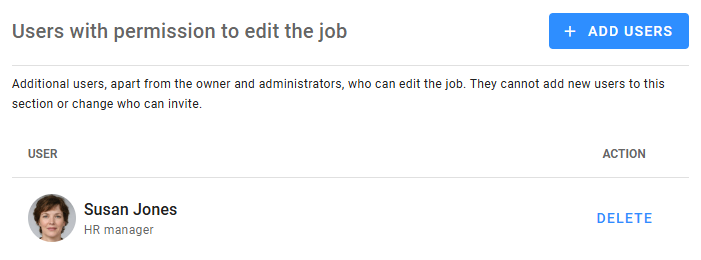 Permissions to edit the job
