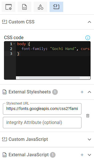 Custom JavaScript and CSS