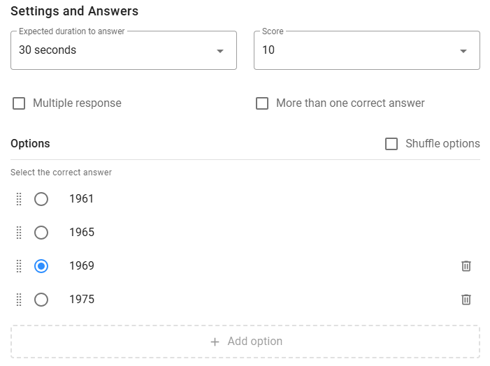 Multiple options question