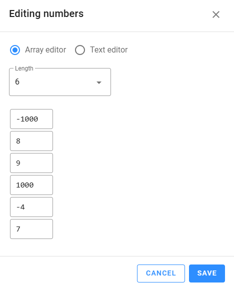 Coding question - Array editor