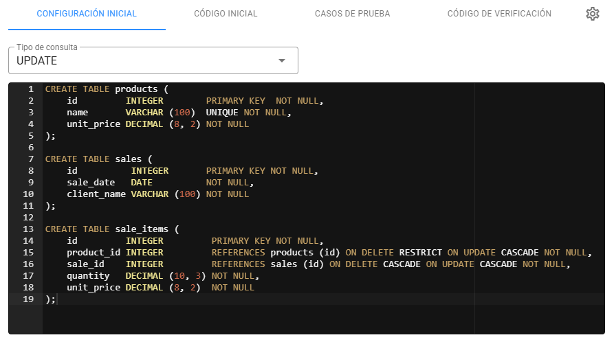 Pregunta SQL - Configuración inicial