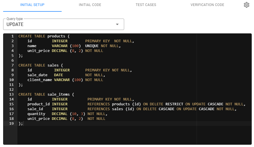 SQL question - Initial setup