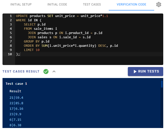 SQL question - Verification code