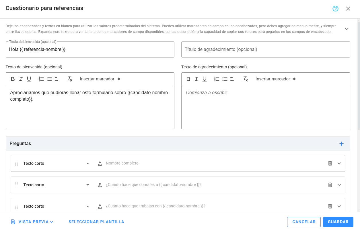 Cuestionario de referencia