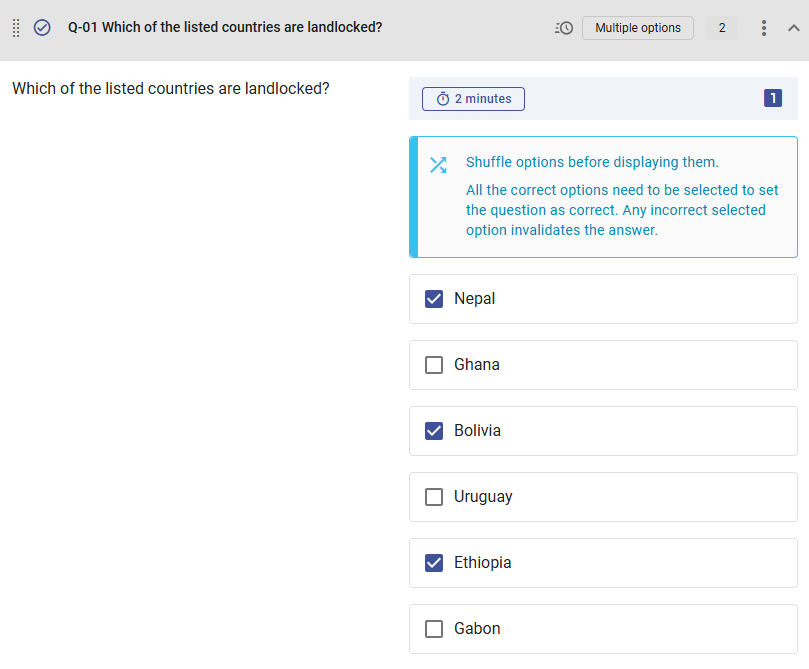 Question Details - Options