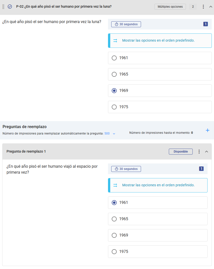 Preguntas de Reemplazo