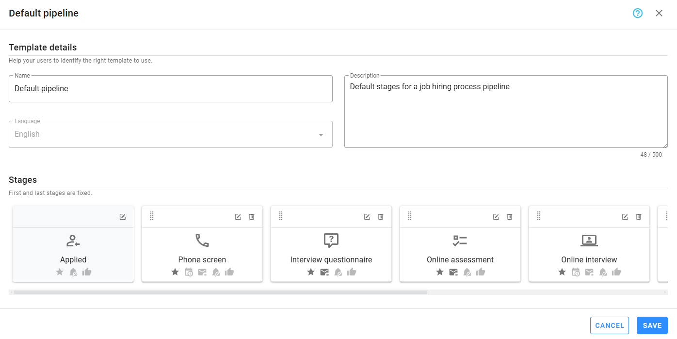 Hiring pipeline template
