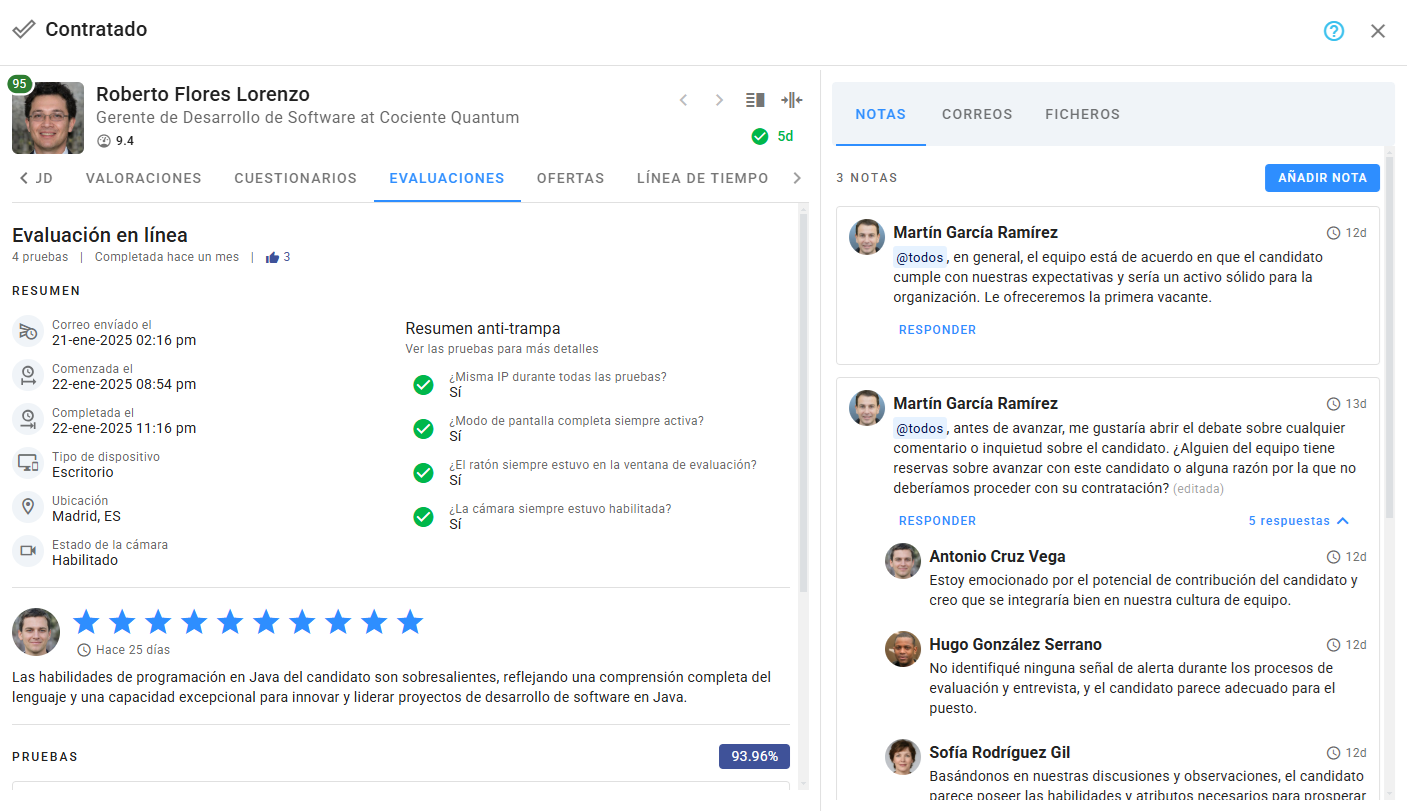 Vista de Detalles del Candidato