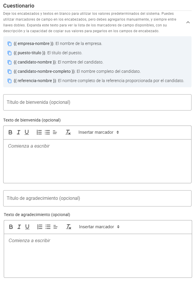 Textos personalizados