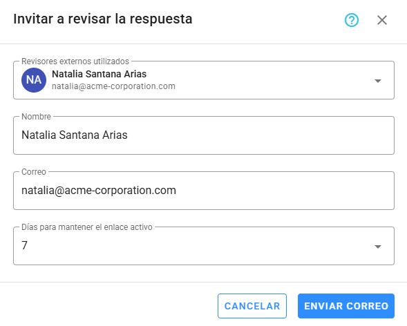 Solicitar revisión para una pregunta abierta