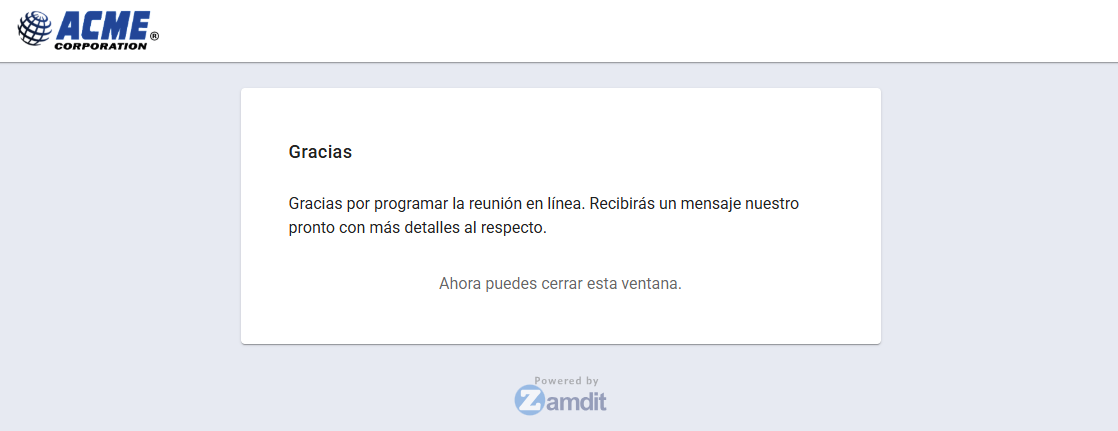 Mensaje de agradecimiento