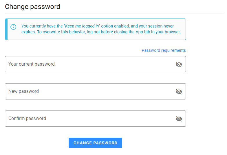 Change password