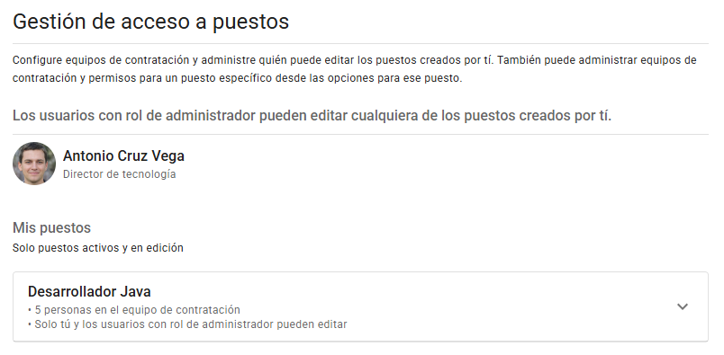 Gestión de acceso a puestos