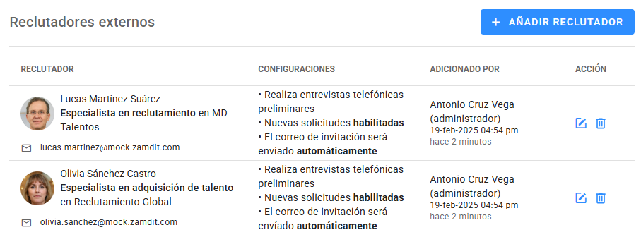 Reclutadores externos