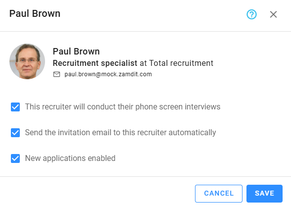 Edit external recruiter