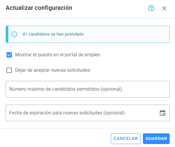 Actualizar configuración