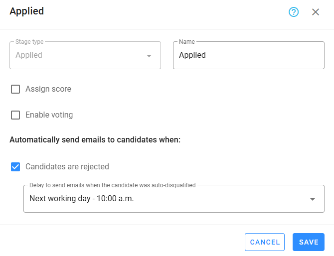 Delay for auto-rejection emails