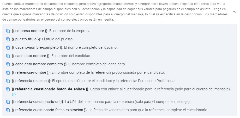 Plantilla de correo a terceros