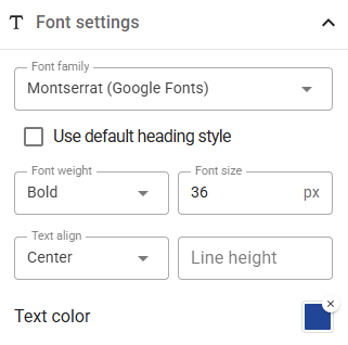 Font settings